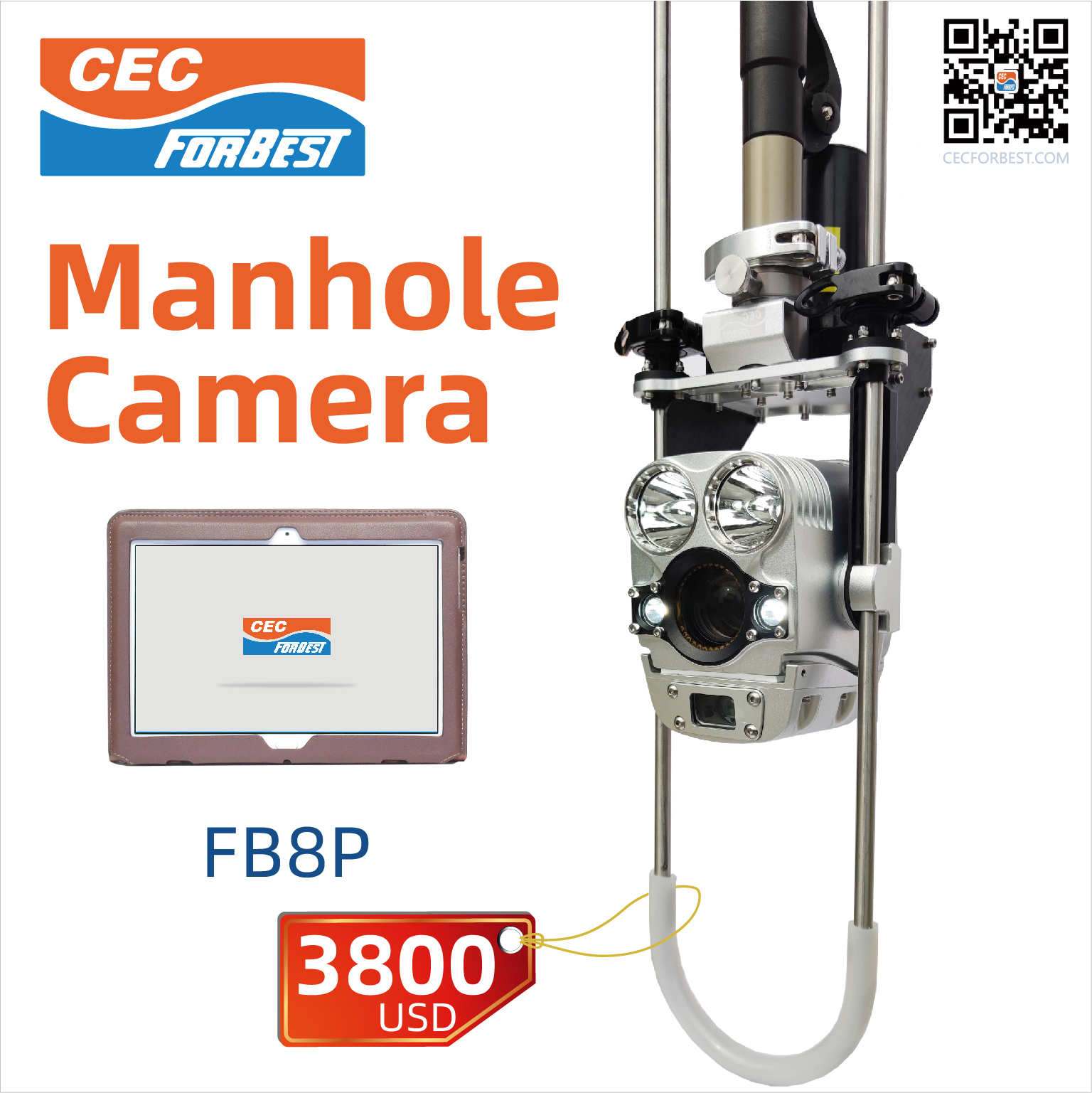 FB8P -manhole camera for Manhole/Sewer/Pipe/Well/Boiler/Tank inspection